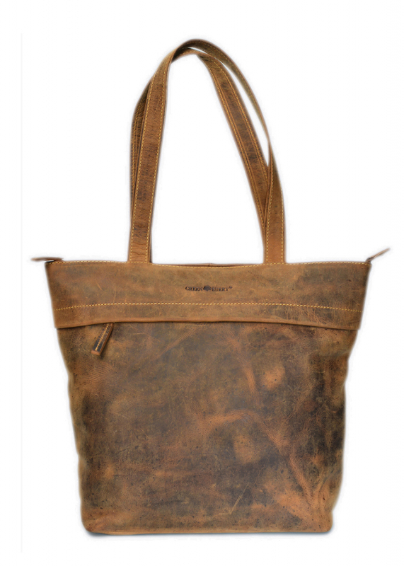 Vintage-Leder Shopper, braun